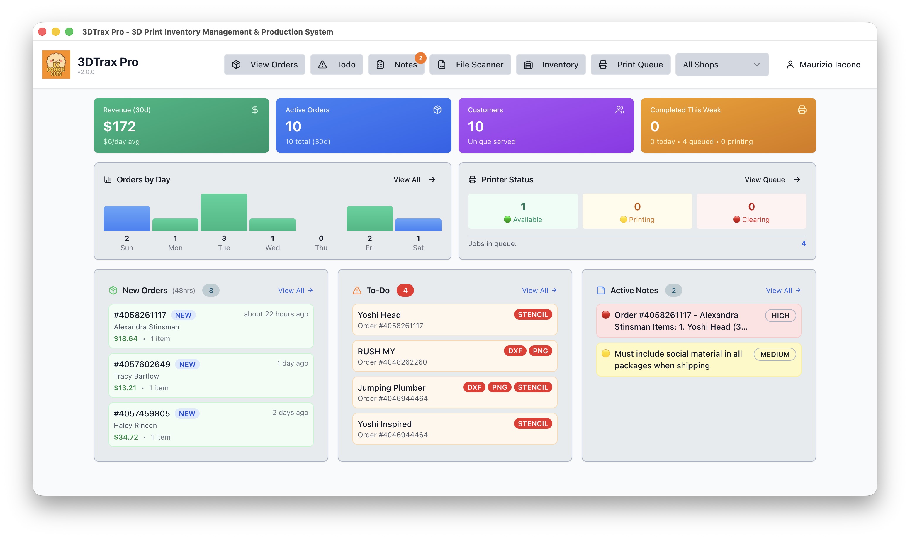 3DTrax Pro Dashboard